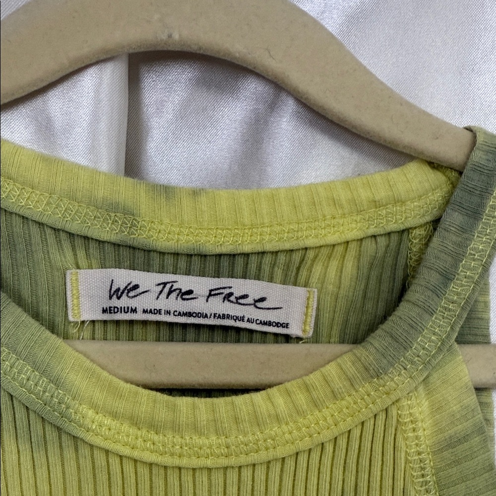 Free People Women’s | Easy Breezy Tank Top | Ripple Green & Yellow | Size Medium - Picture 4 of 5